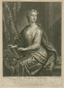 Mrs. Anastasia Robinson, inciso da John Faber il Giovane, 1727 da John Vanderbank